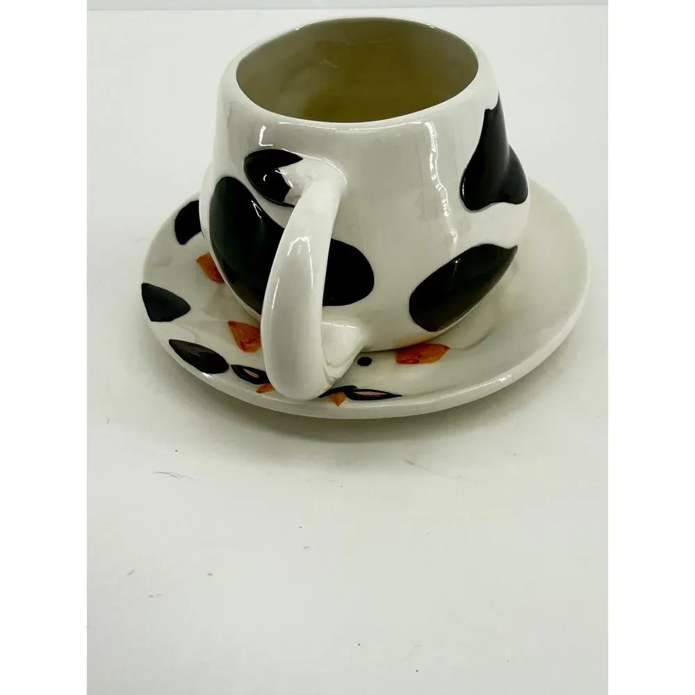 Cookies And Milk Cow Mug Plate Set Farmhouse Kids Snack Set Country Kitchen